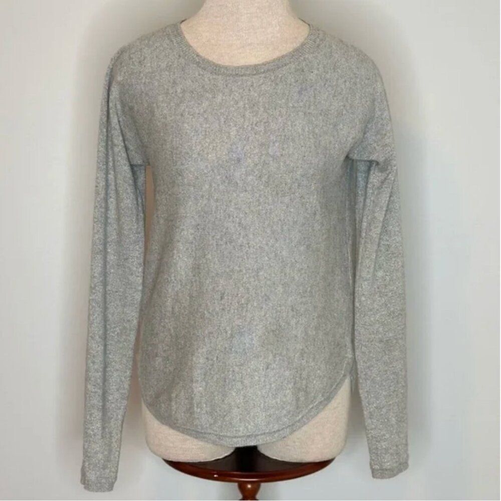 Garnet Hill Women's Cashmere Blend Crew Neck Metallic Sparkle Sweater Size Small